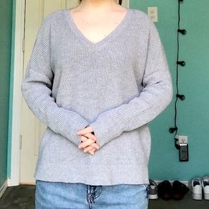 Abercrombie Gray V-Neck Sweater
